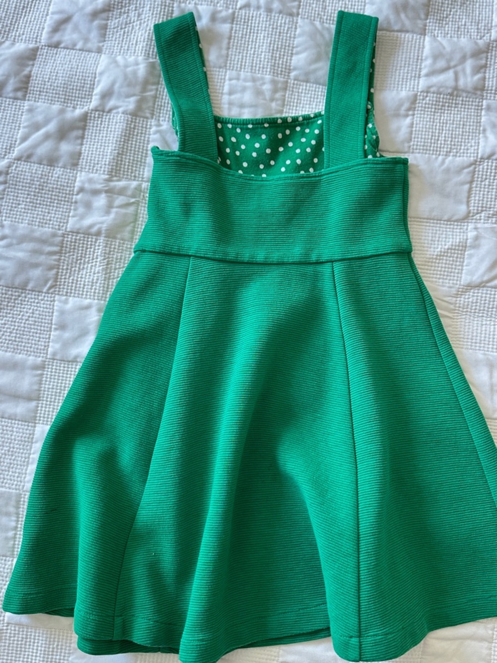 Mini Boden Green Knit Pinafore Dress - Picture 2 of 3